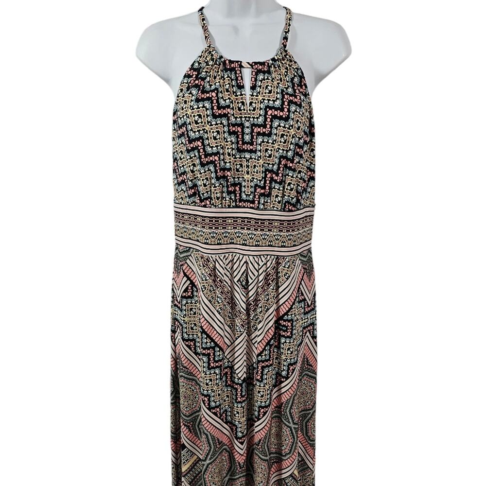 London Style Sleeveless Halter Keyhole Maxi Dress Size 8